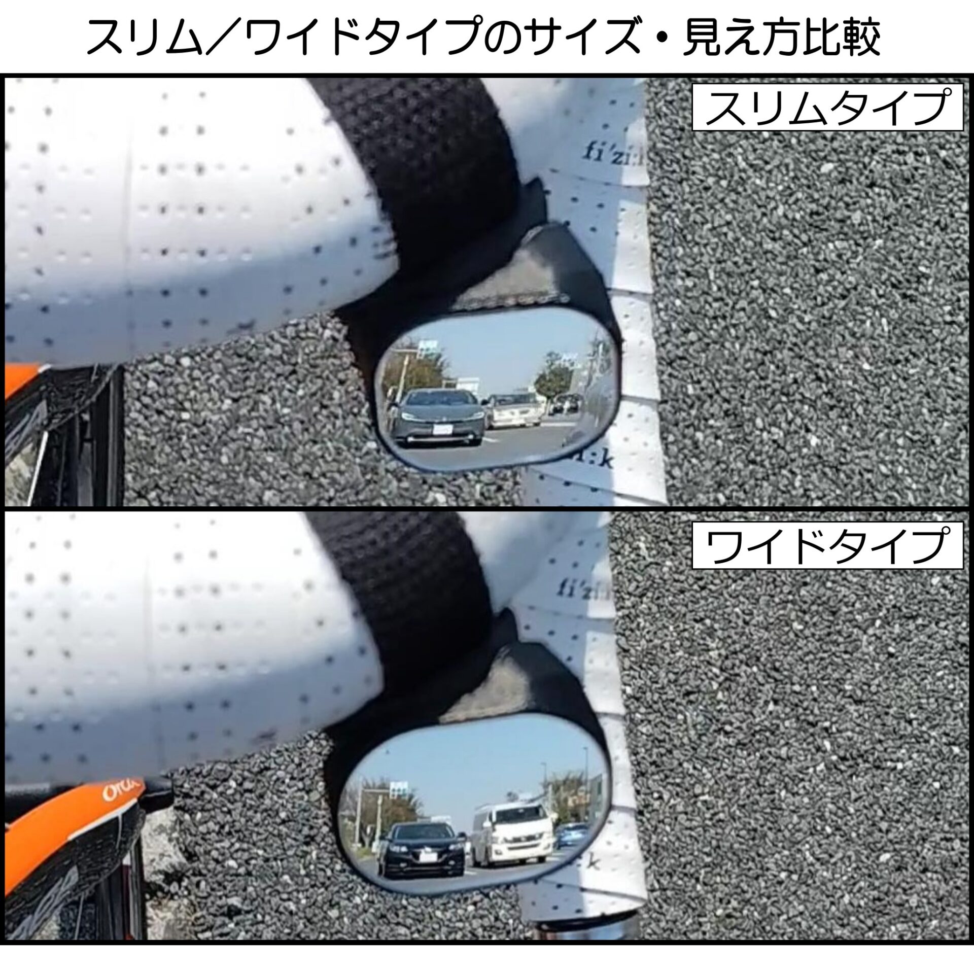 ロードバイク専用 リアビューミラー スリムタイプ (右側用) - 画像 (9)
